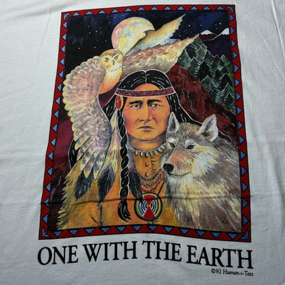 90s Human i tee ネイティブアメリカン USA製 ホワイト XL a-u-2505-067