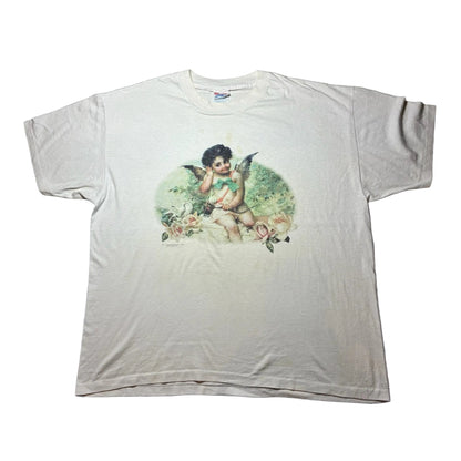 90s 天使 キューピッド アートT Hanes USA製 ホワイト XL a-u-2505-062