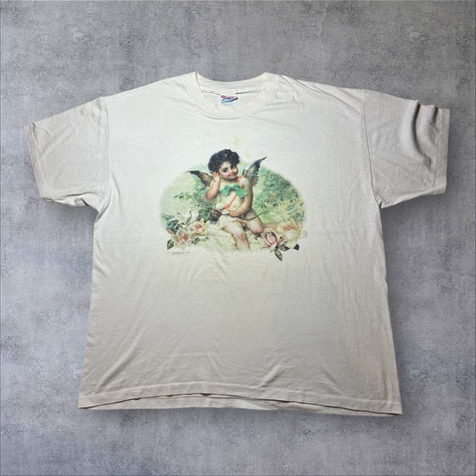 90s 天使 キューピッド アートT Hanes USA製 ホワイト XL a-u-2505-062