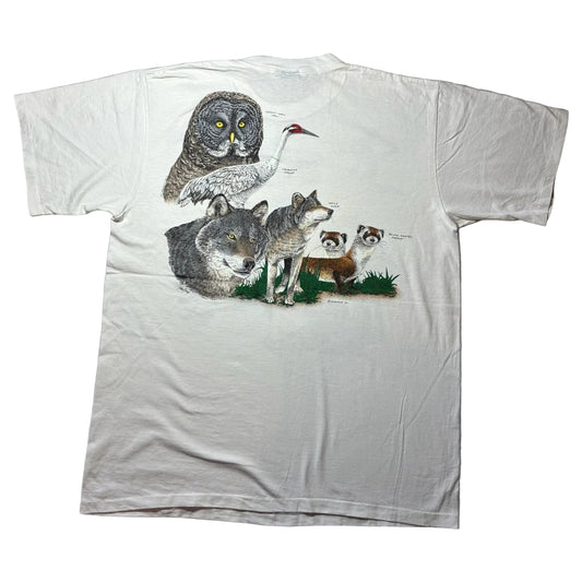 90s WOOLRICH アニマルT USA製 ホワイト XL a-u-2505-070