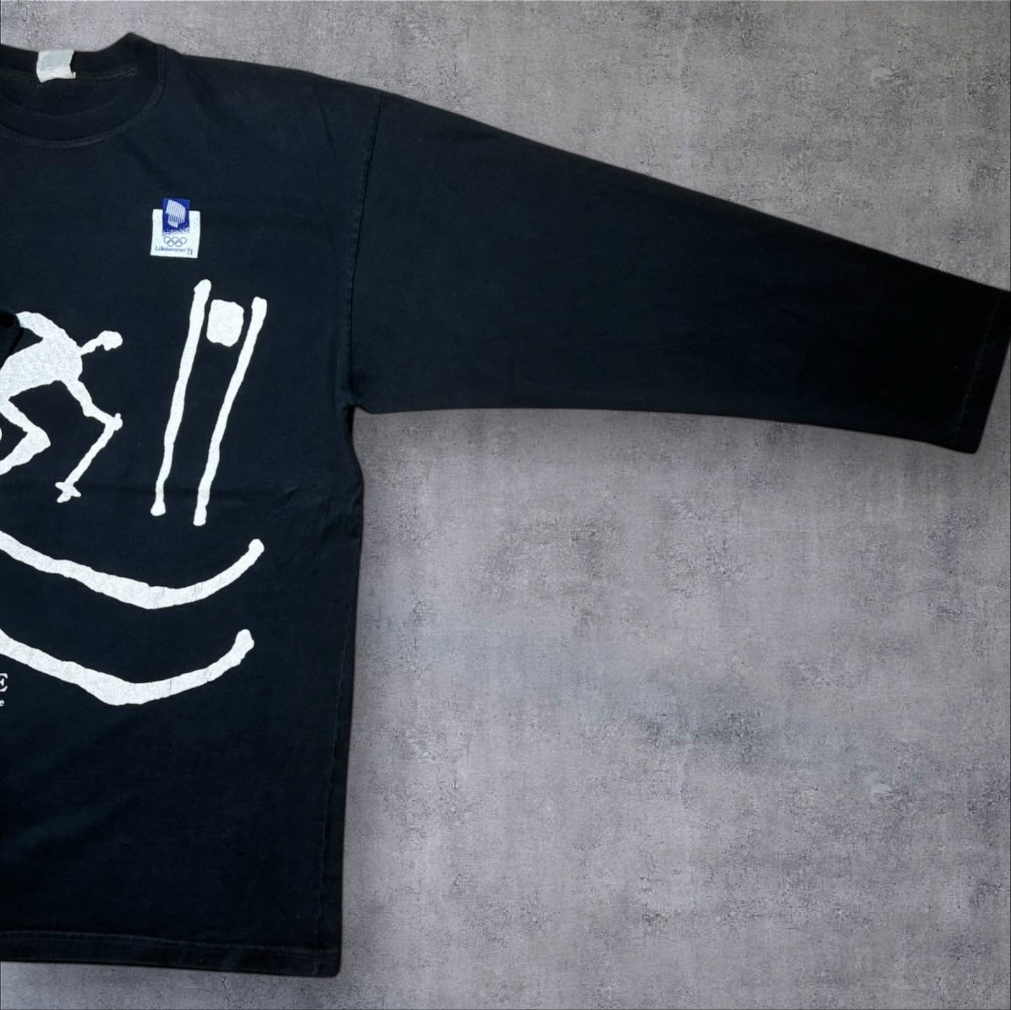90s ノルウェー リレハンメル オリンピック アルペンスキー ロンT 黒 NORGE a-u-2505-035