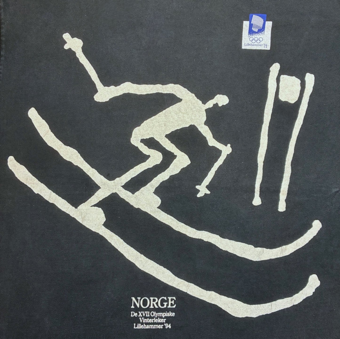 90s ノルウェー リレハンメル オリンピック アルペンスキー ロンT 黒 NORGE a-u-2505-035