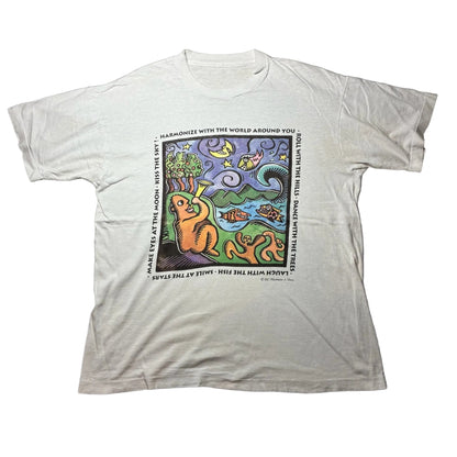 90s human i tee アートT 月 アニマル ホワイト a-u-2505-060