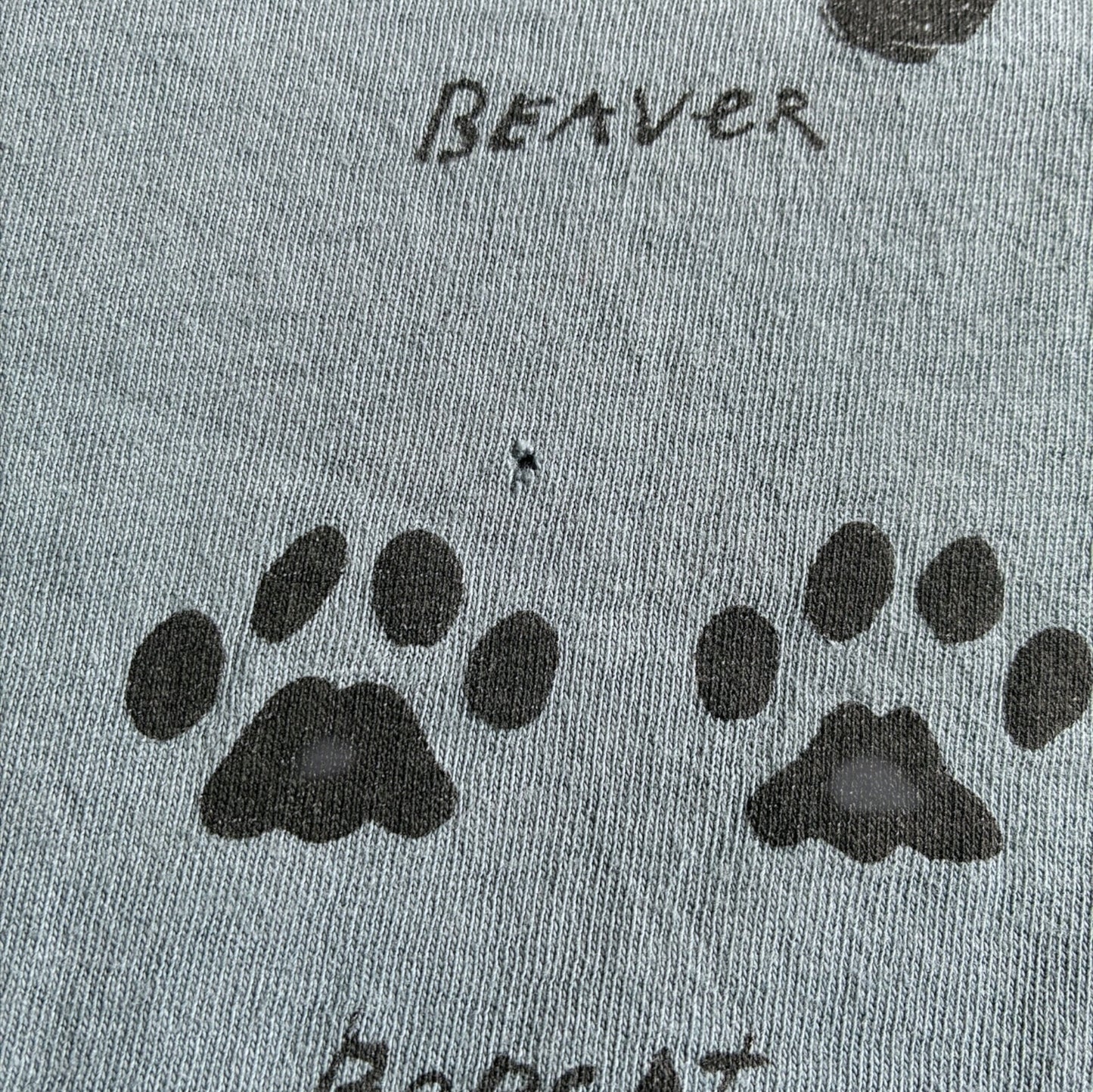 90s Tracks Of North American Animals アニマル 足跡 ONEITA USA製 L a-u-2505-022