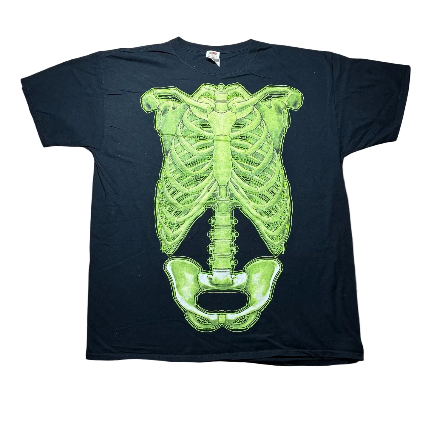 肋骨 スカル ボーン ネオンカラー フルーツオブザルーム ブラック XL a-u-2505-056