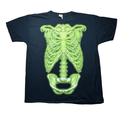 肋骨 スカル ボーン ネオンカラー フルーツオブザルーム ブラック XL a-u-2505-056