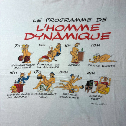 メンズトレーニングプログラム エロT L'HOMME DYNAMIQUE SOL'S ホワイト XL a-u-2505-093