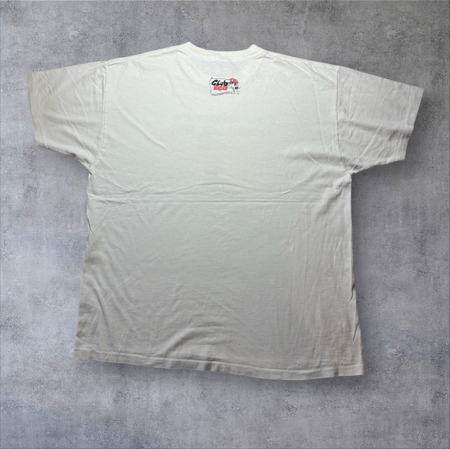 90s ジョークT Max Laffs CLUB RED デルタ USA製 ホワイト XL a-u-2505-038