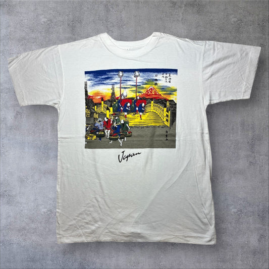 90s 浮世絵 スーベニアT 東海道中五十三次 日本橋 アートT ホワイト a-u-2505-053