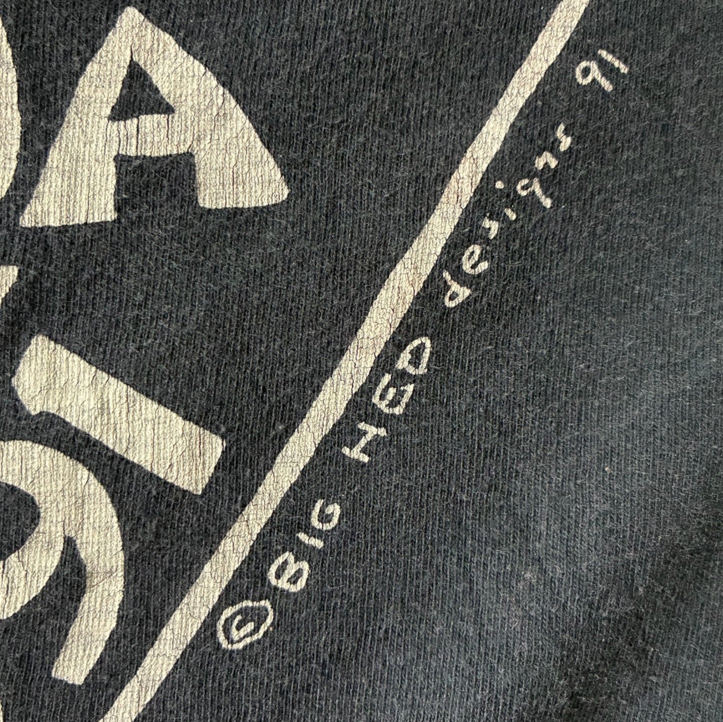 90s ビッグヘッド BIGHED ドクロ ANTIGUA ONEITA USA製 XL  ブラック 91年 a-u-2505-014