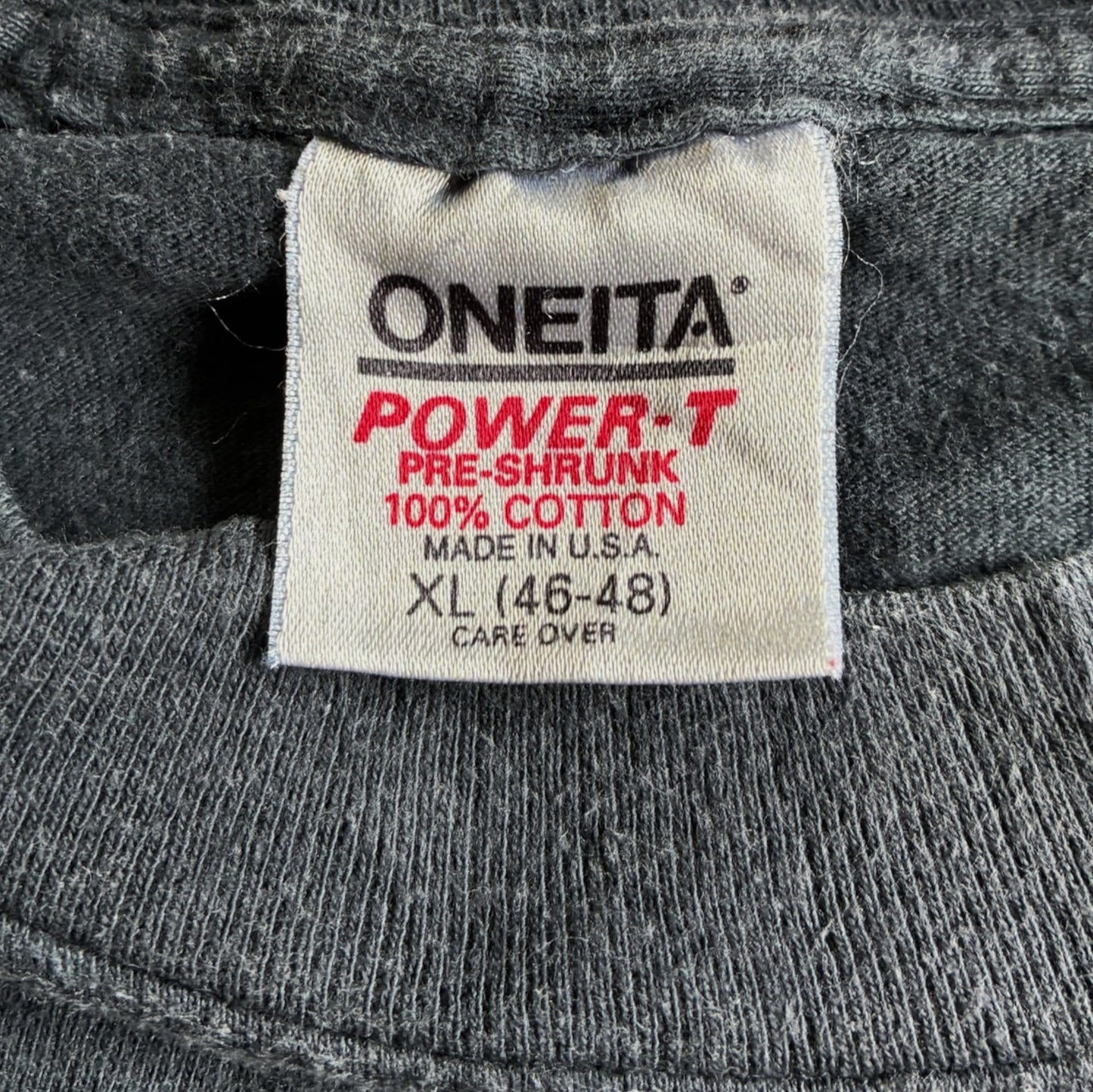 90s ビッグヘッド BIGHED ドクロ ANTIGUA ONEITA USA製 XL  ブラック 91年 a-u-2505-014