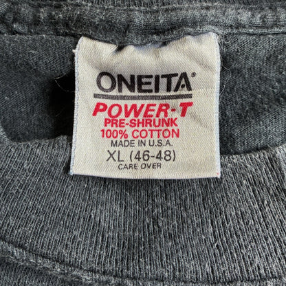 90s ビッグヘッド BIGHED ドクロ ANTIGUA ONEITA USA製 XL  ブラック 91年 a-u-2505-014