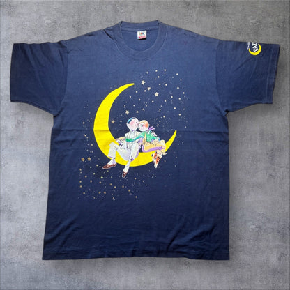 90sb Crazy For You ミュージカルT フルーツオブザルーム USA製 XL ネイビー a-u-2505-041