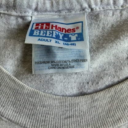 90s e2= 教育系プロモT アインシュタイン Hanes XL グレー a-u-2505-008