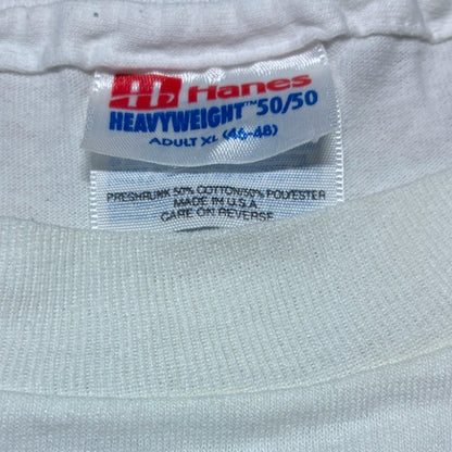 90s 猫 キャット アニマルT Hanes USA製 ホワイト XL a-u-2505-047