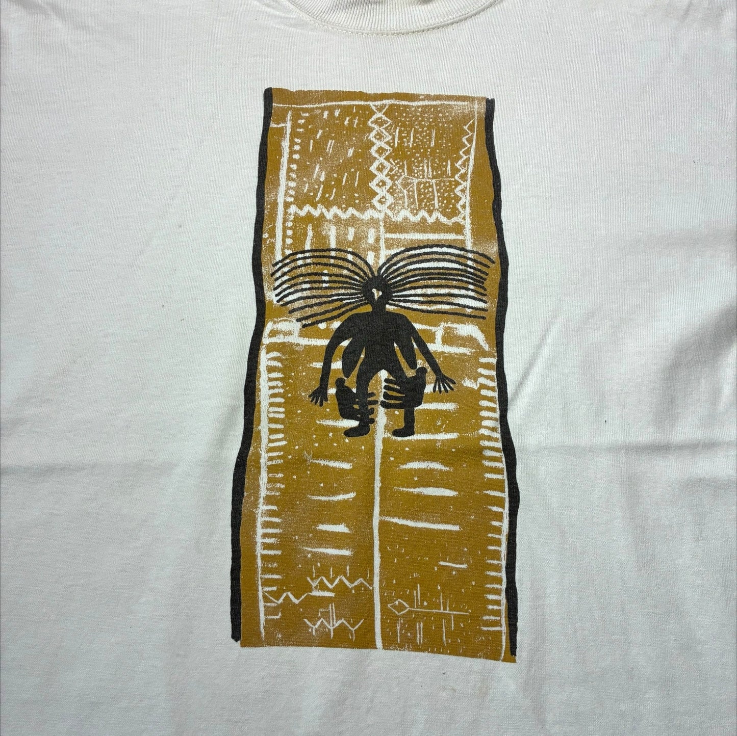 アフリカ トライバルアート アートT スクリーンスターズ ホワイト L a-u-2505-065