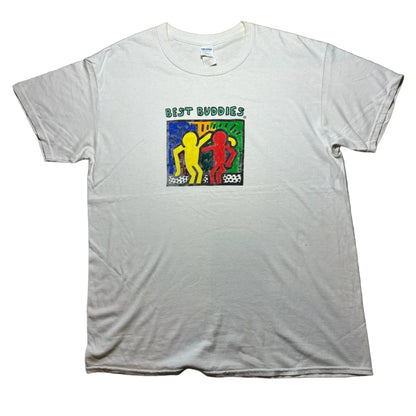 Keith Haring "Best Buddies" アートT ギルダン L ホワイト a-u-2505-055