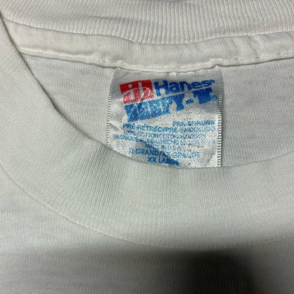 80s フラワーT セントポーリア Texas Bluebonnets Hanes USA製 ホワイト 2XL a-u-2505-057