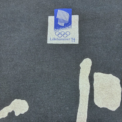 90s ノルウェー リレハンメル オリンピック アルペンスキー ロンT 黒 NORGE a-u-2505-035
