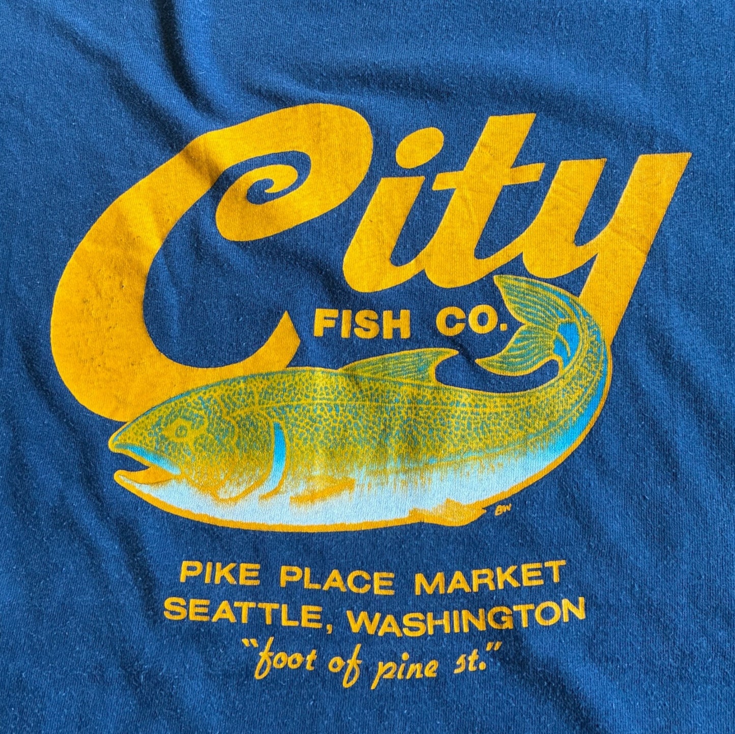 90s City fish co 魚 Stedman USA XL ネイビー a-u-2505-009