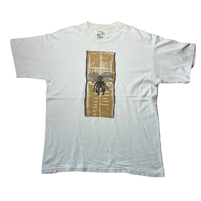 アフリカ トライバルアート アートT スクリーンスターズ ホワイト L a-u-2505-065