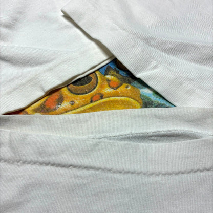 90s human i tee カエル アニマルT anvil USA製 ホワイト M a-u-2505-050