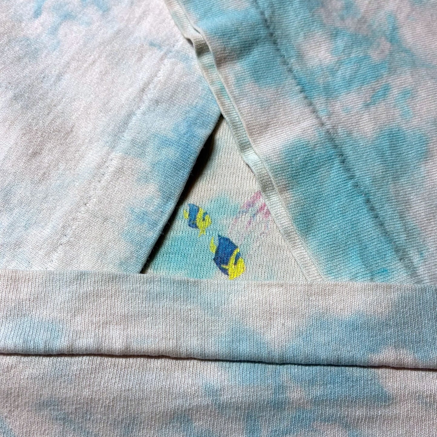 90s LIQUID BLUE Coral Reaf 魚 アートT タイダイ a-u-2505-085
