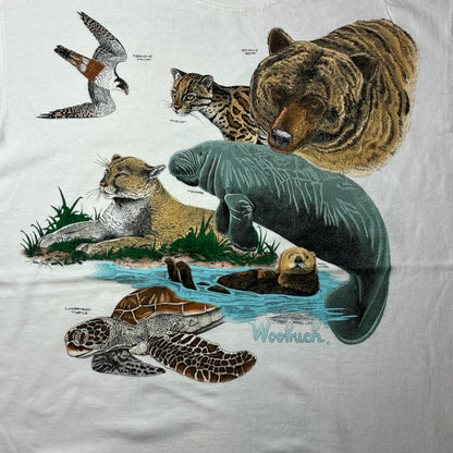 90s WOOLRICH アニマルT USA製 ホワイト XL a-u-2505-070