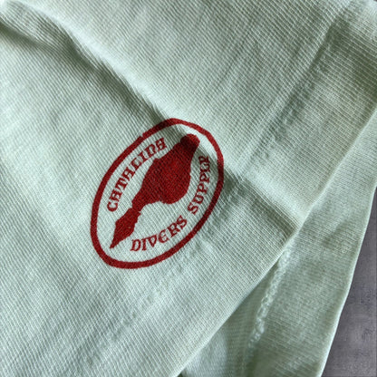 90s AB DIVER サンタカタリナ島 アワビ漁 アートT USA製 Hanes ホワイト XL a-u-2505-020