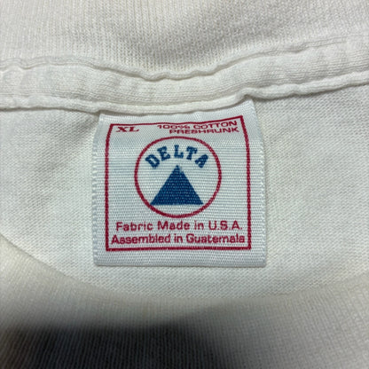 90s ジョークT Max Laffs CLUB RED デルタ USA製 ホワイト XL a-u-2505-038
