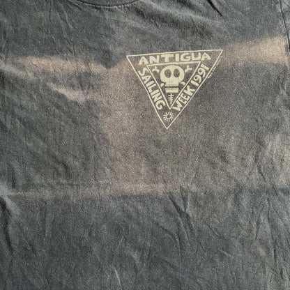 90s ビッグヘッド BIGHED ドクロ ANTIGUA ONEITA USA製 XL  ブラック 91年 a-u-2505-014