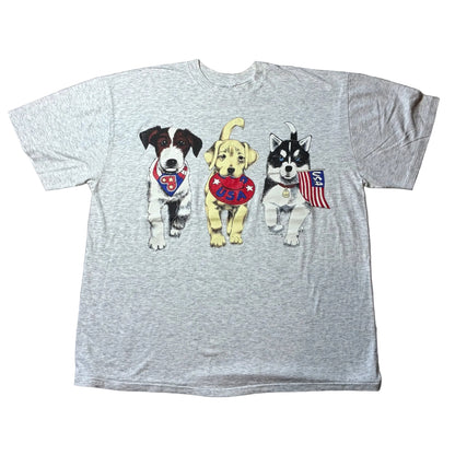 90s SEA BELL USA 犬柄 アニマルT グレー a-u-2505-083