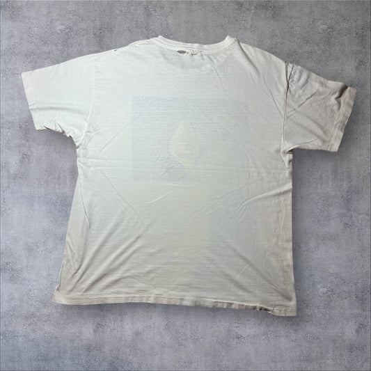 90s LEBERTY GRAPHICS Anne Kilham "maine" Hanes USA製 ホワイト XL a-u-2505-058