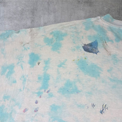 90s LIQUID BLUE Coral Reaf 魚 アートT タイダイ a-u-2505-085
