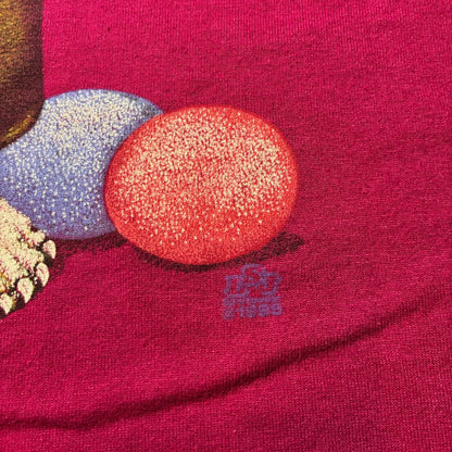 90s 犬 DOG イースター アートT  jerzees USA製 マゼンタ XL a-u-2505-063