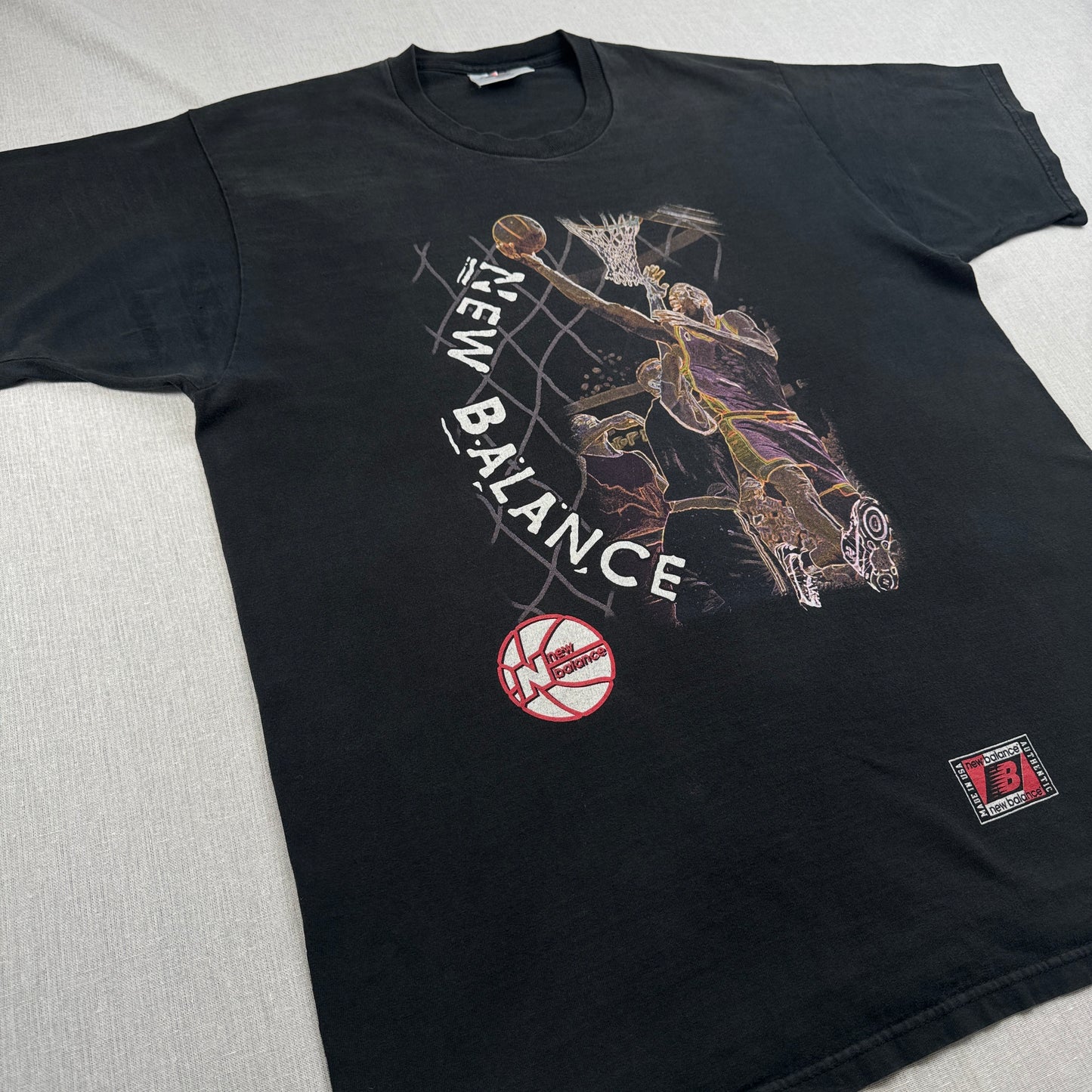 90s 00s ニューバランス USA製 NBA バスケ Tシャツ レイカーズ new balance XL br-x-2505-007