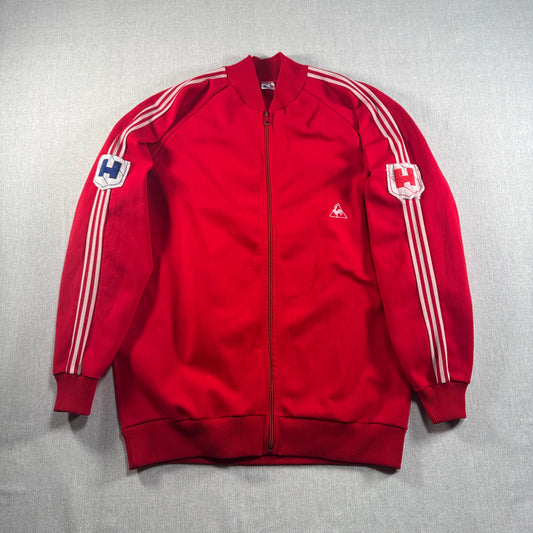 60s ルコック×アディダス トラックジャケット 赤 フランス製 XL相当 ad-u-2505-033