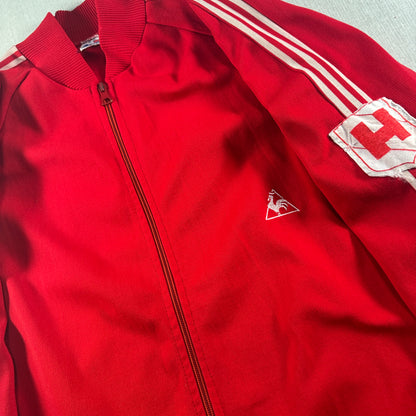 60s ルコック×アディダス トラックジャケット 赤 フランス製 XL相当 ad-u-2505-033