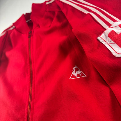 60s ルコック×アディダス トラックジャケット 赤 フランス製 XL相当 ad-u-2505-033