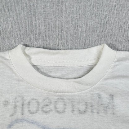 90s マイクロソフト 企業T Microsoft Tシャツ Internet Explorer IE インターネットエクスプローラー 白 シングルステッチ co-t-2505-005