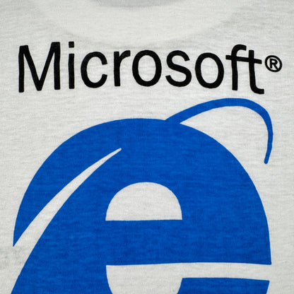 90s マイクロソフト 企業T Microsoft Tシャツ Internet Explorer IE インターネットエクスプローラー 白 シングルステッチ co-t-2505-005