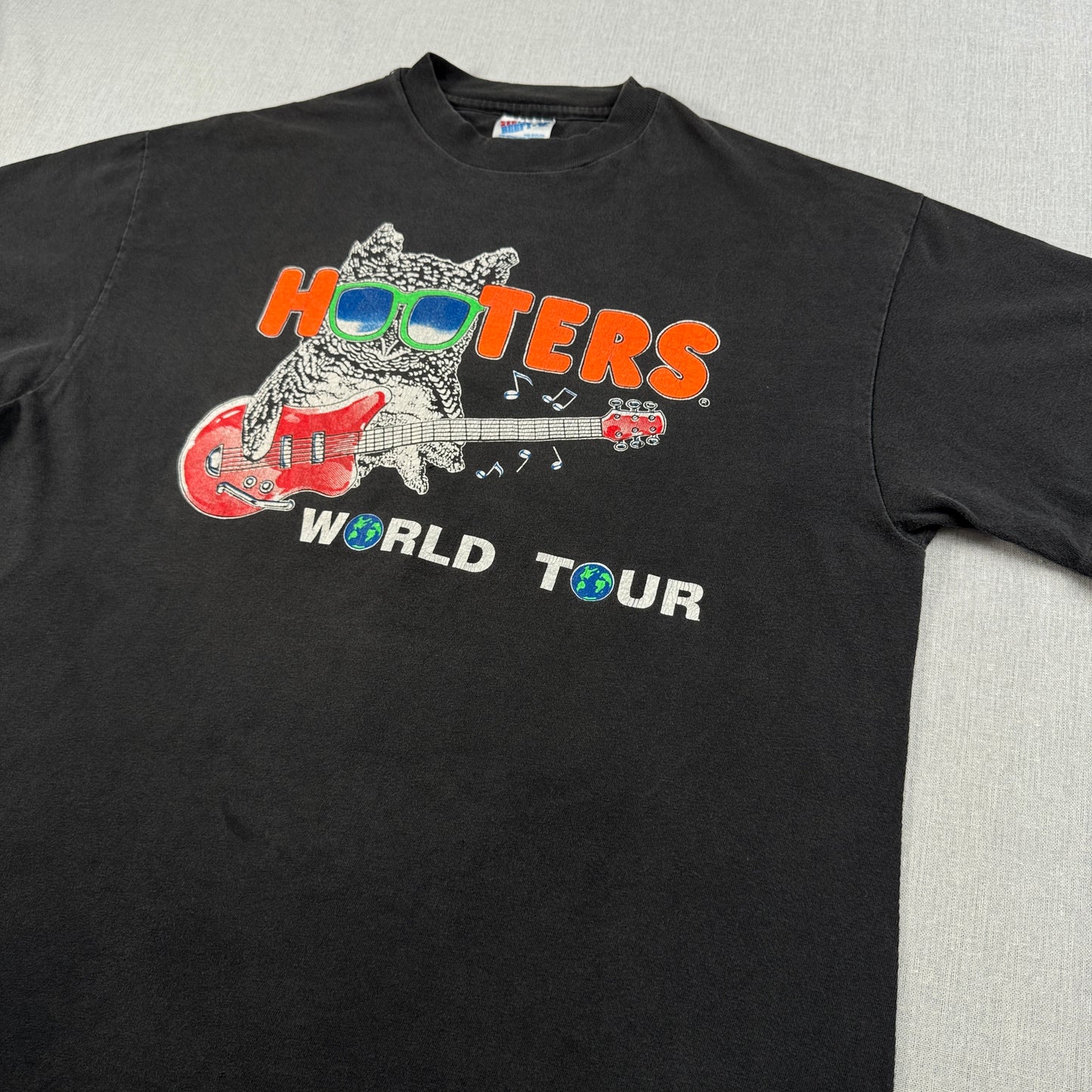 90s Hooters world tour Tシャツ フーターズ 黒 Hanes USA製 L シングルステッチ セカオワ 深瀬 co-t-2505-006