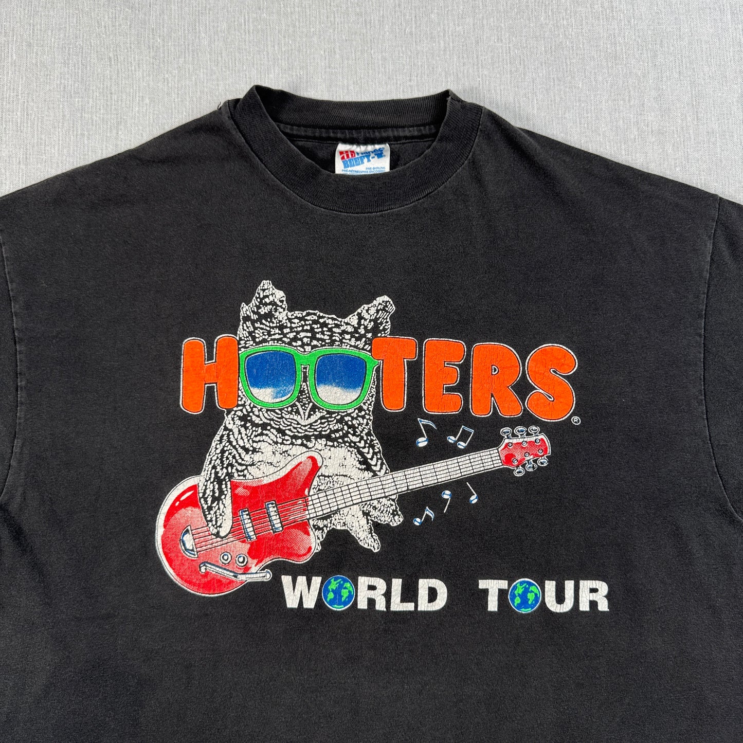 90s Hooters world tour Tシャツ フーターズ 黒 Hanes USA製 L シングルステッチ セカオワ 深瀬 co-t-2505-006