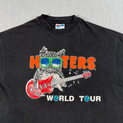 90s Hooters world tour Tシャツ フーターズ 黒 Hanes USA製 L シングルステッチ セカオワ 深瀬 co-t-2505-006
