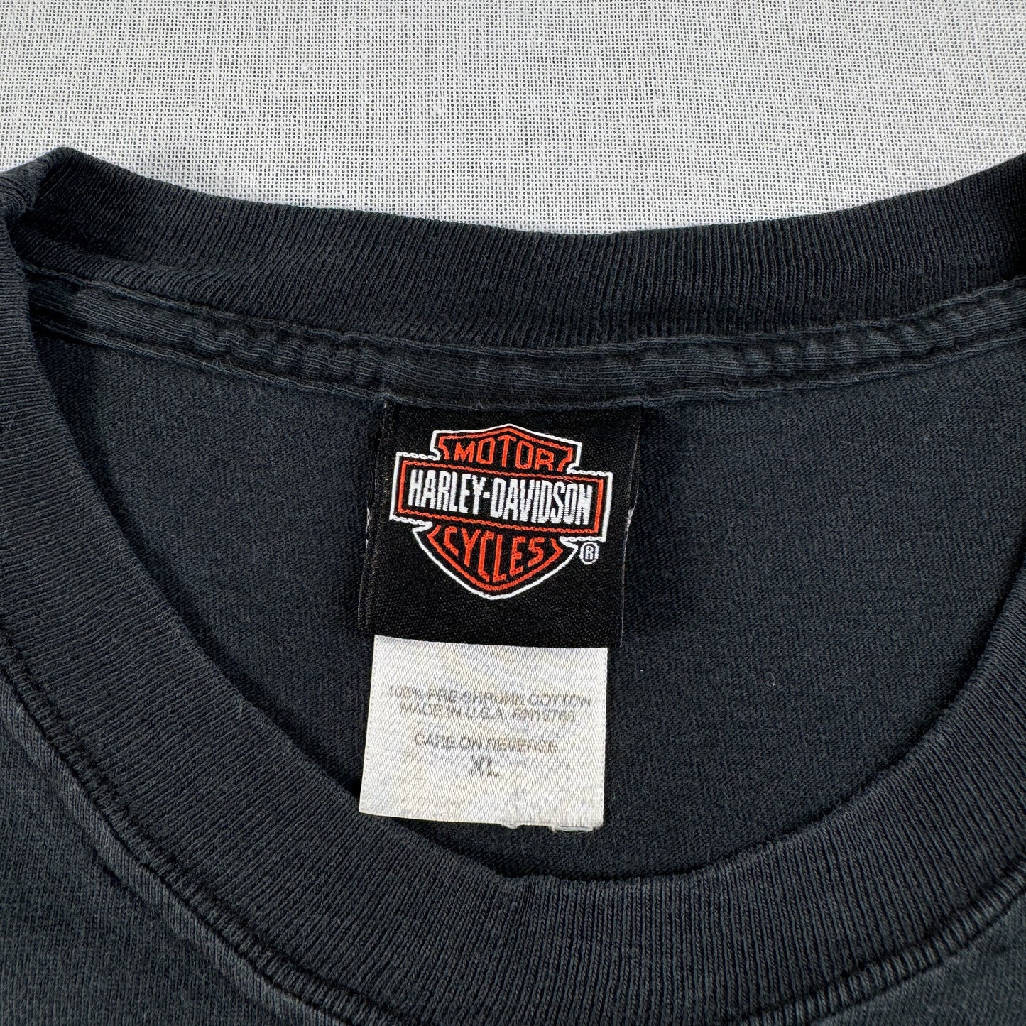 00s ハーレーダビッドソン Tシャツ 黒 炎 ROSWELL killer creek 2004 harley davidson XL co-t-2505-008