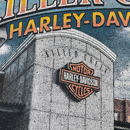 00s ハーレーダビッドソン Tシャツ 黒 炎 ROSWELL killer creek 2004 harley davidson XL co-t-2505-008