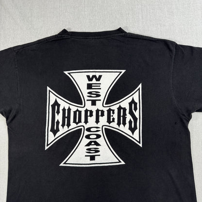 00s WEST COAST CHOPPERS Tシャツ アイアンクロス ウエストコーストチョッパーズ バイク 黒 2XL co-t-2505-010