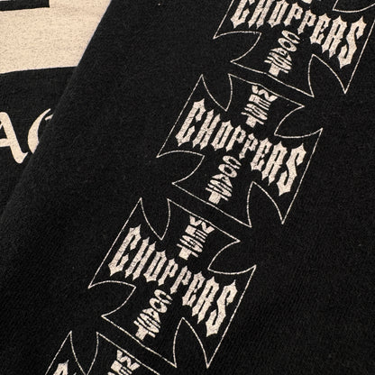 90s 00s WEST COAST CHOPPERS Tシャツ 長袖 ロンT 袖プリント アイアンクロス ウエストコーストチョッパーズ バイク 黒 co-t-2505-014