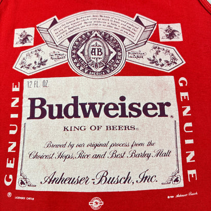 90s バドワイザー budweiser Tシャツ タンクトップ WILD OATS USA製 L 赤 1991 co-u-2505-002
