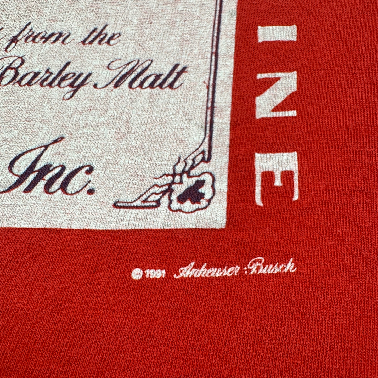 90s バドワイザー budweiser Tシャツ タンクトップ WILD OATS USA製 L 赤 1991 co-u-2505-002